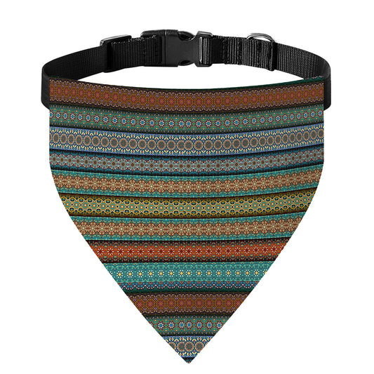 Indian Ethnic Pattern Print Over The Collar Dog Bandana