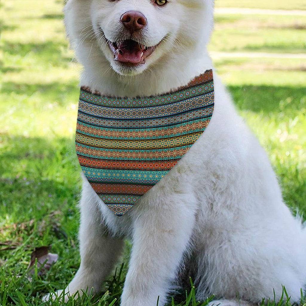 Indian Ethnic Pattern Print Over The Collar Dog Bandana