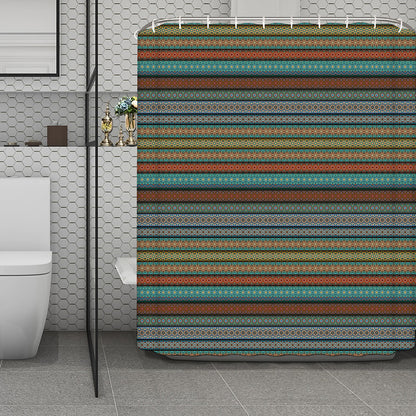 Indian Ethnic Pattern Print Polyester Shower Curtain