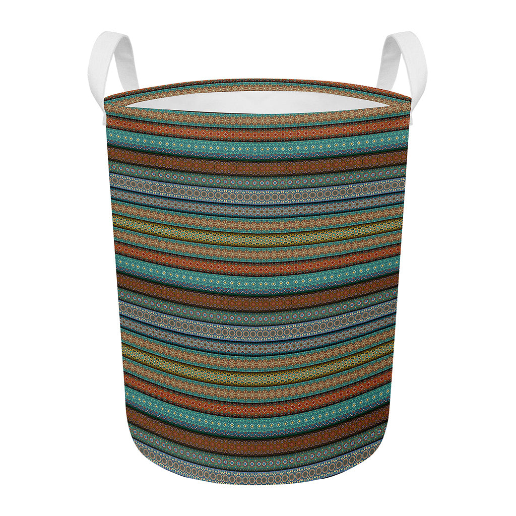 Indian Ethnic Pattern Print Round Laundry Basket