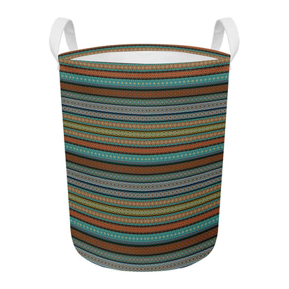 Indian Ethnic Pattern Print Round Laundry Basket