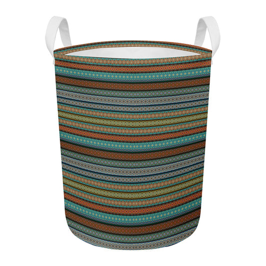 Indian Ethnic Pattern Print Round Laundry Basket