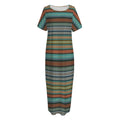 Indian Ethnic Pattern Print Short Sleeve Long Nightdress