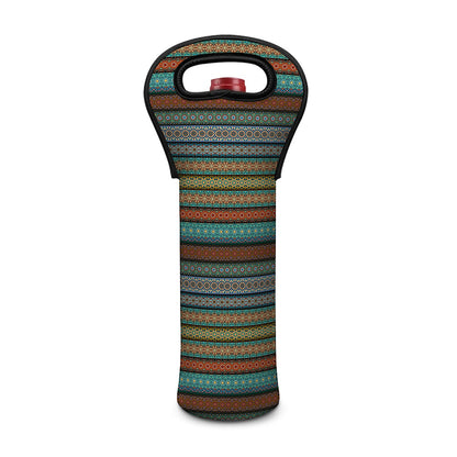 Indian Ethnic Pattern Print Single Neoprene Wine Tote