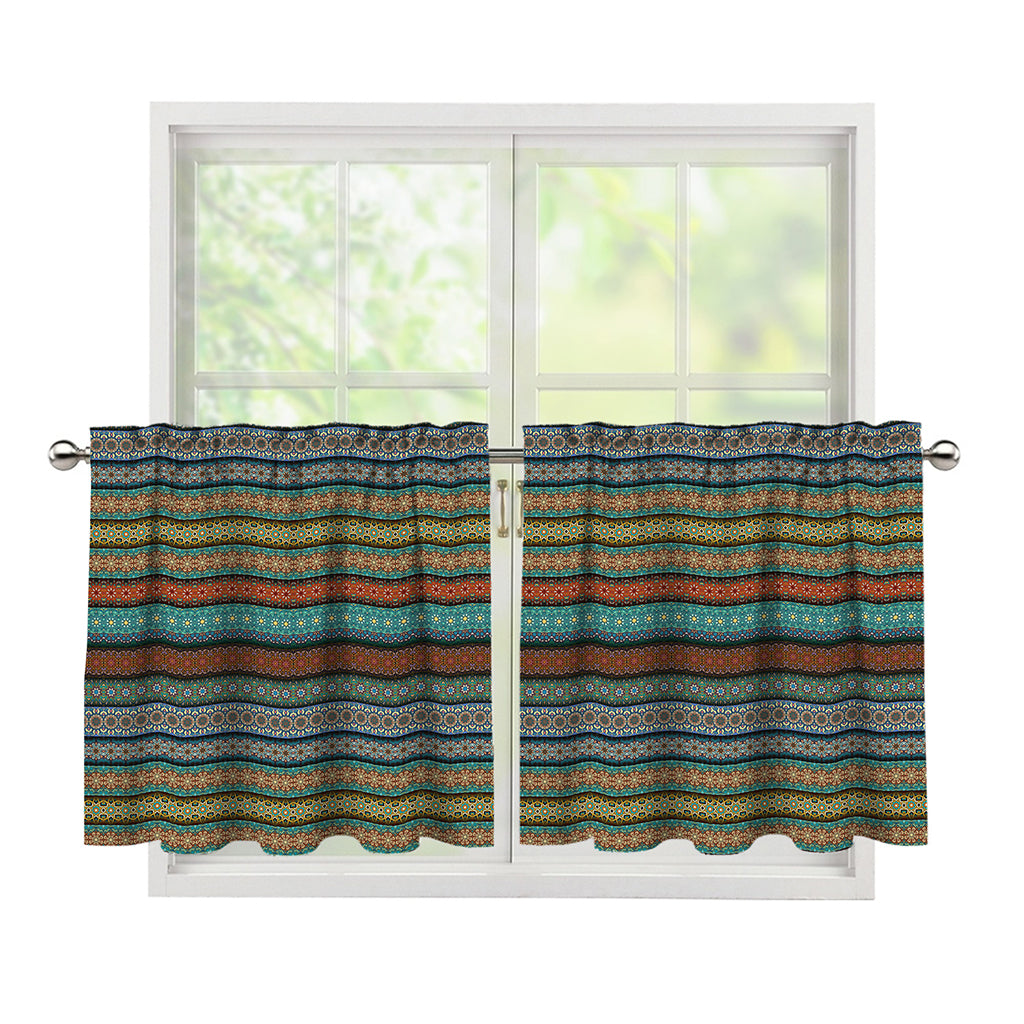 Indian Ethnic Pattern Print Tier Curtains