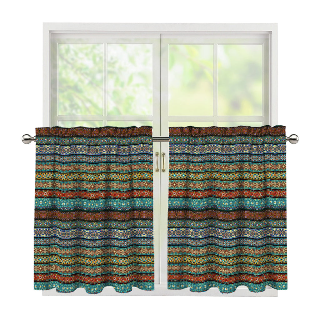 Indian Ethnic Pattern Print Tier Curtains