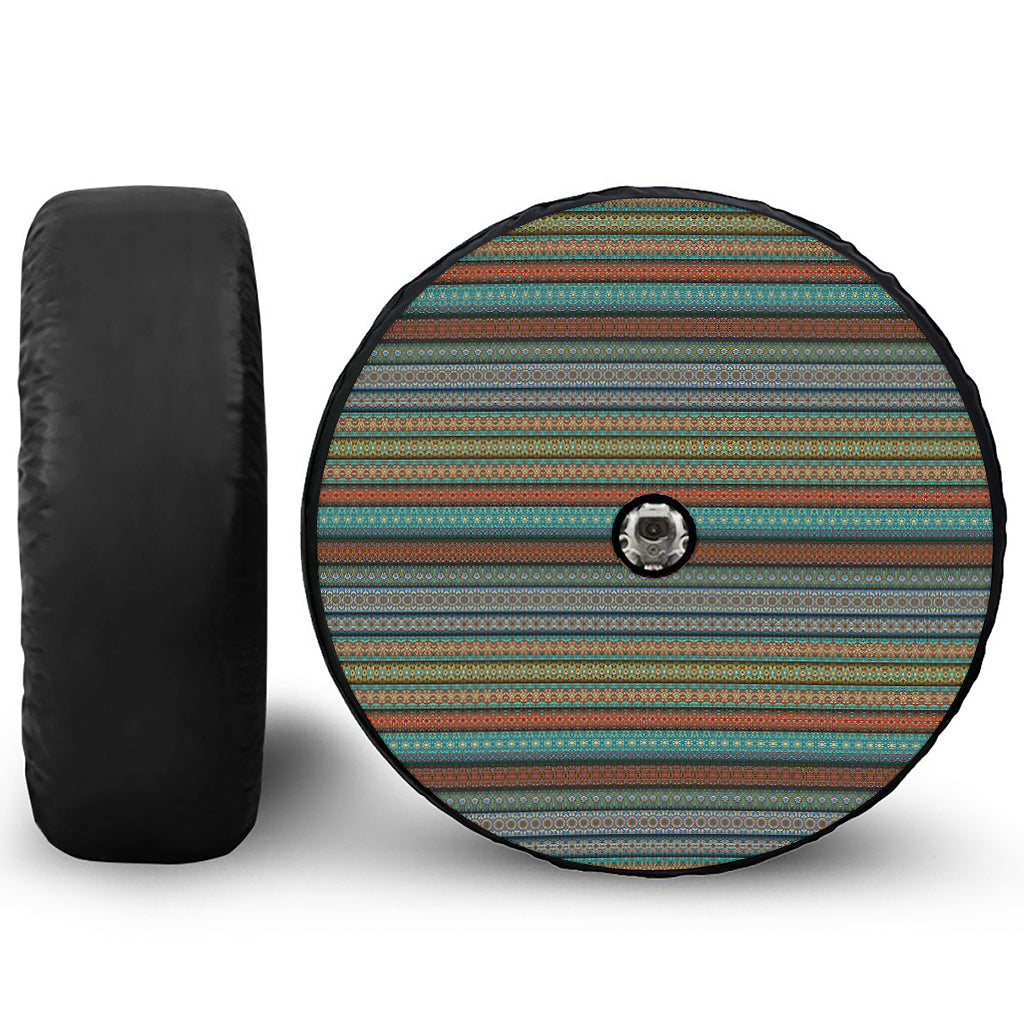 Indian Ethnic Pattern Print Tire Cover With Camera Hole