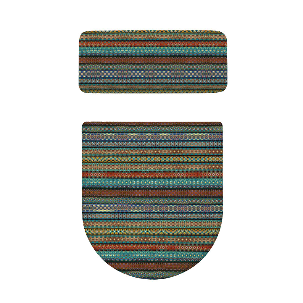 Indian Ethnic Pattern Print Toilet Lid And Tank Cover Set