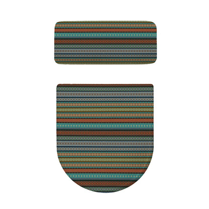 Indian Ethnic Pattern Print Toilet Lid And Tank Cover Set