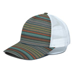 Indian Ethnic Pattern Print White Mesh Trucker Cap