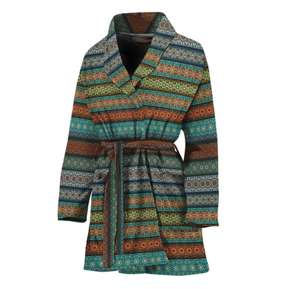 Indian Ethnic Pattern Print Women's Bathrobe