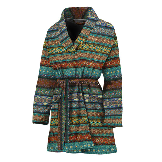Indian Ethnic Pattern Print Women's Bathrobe