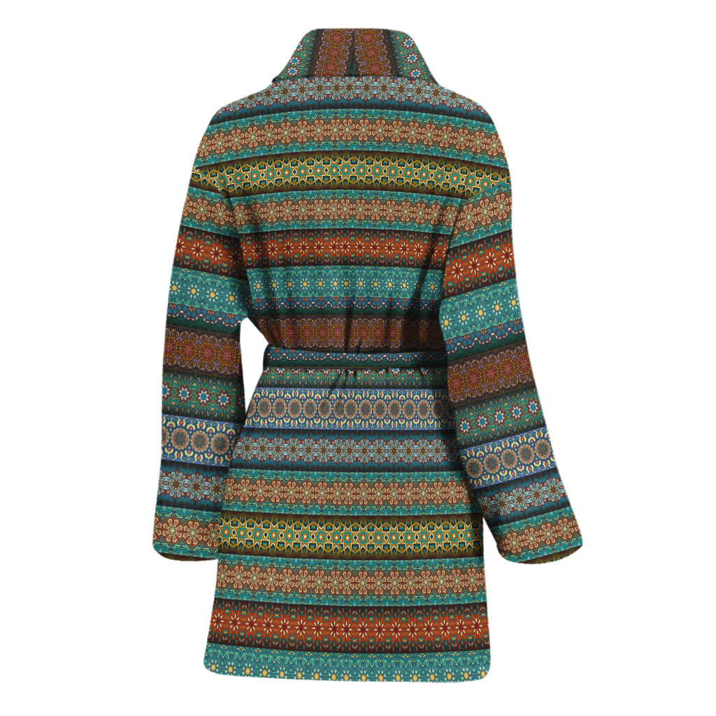 Indian Ethnic Pattern Print Women's Bathrobe