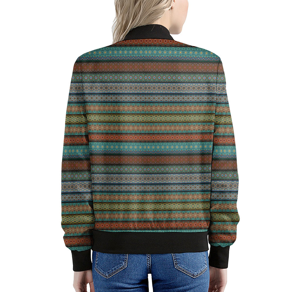 Indian Ethnic Pattern Print Women's Bomber Jacket