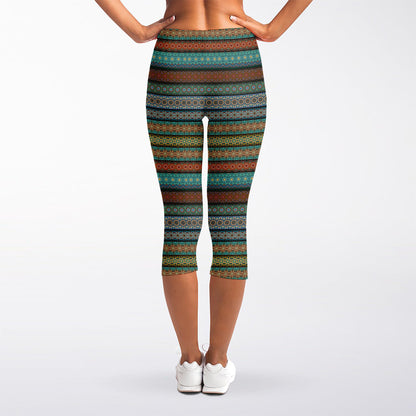 Indian Ethnic Pattern Print Women's Capri Leggings