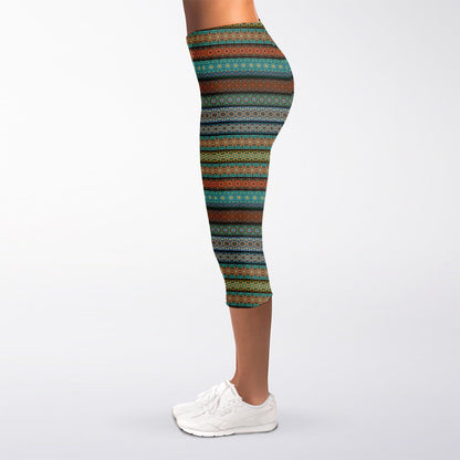 Indian Ethnic Pattern Print Women's Capri Leggings