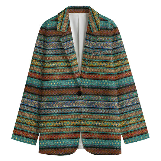 Indian Ethnic Pattern Print Women's Cotton Blazer