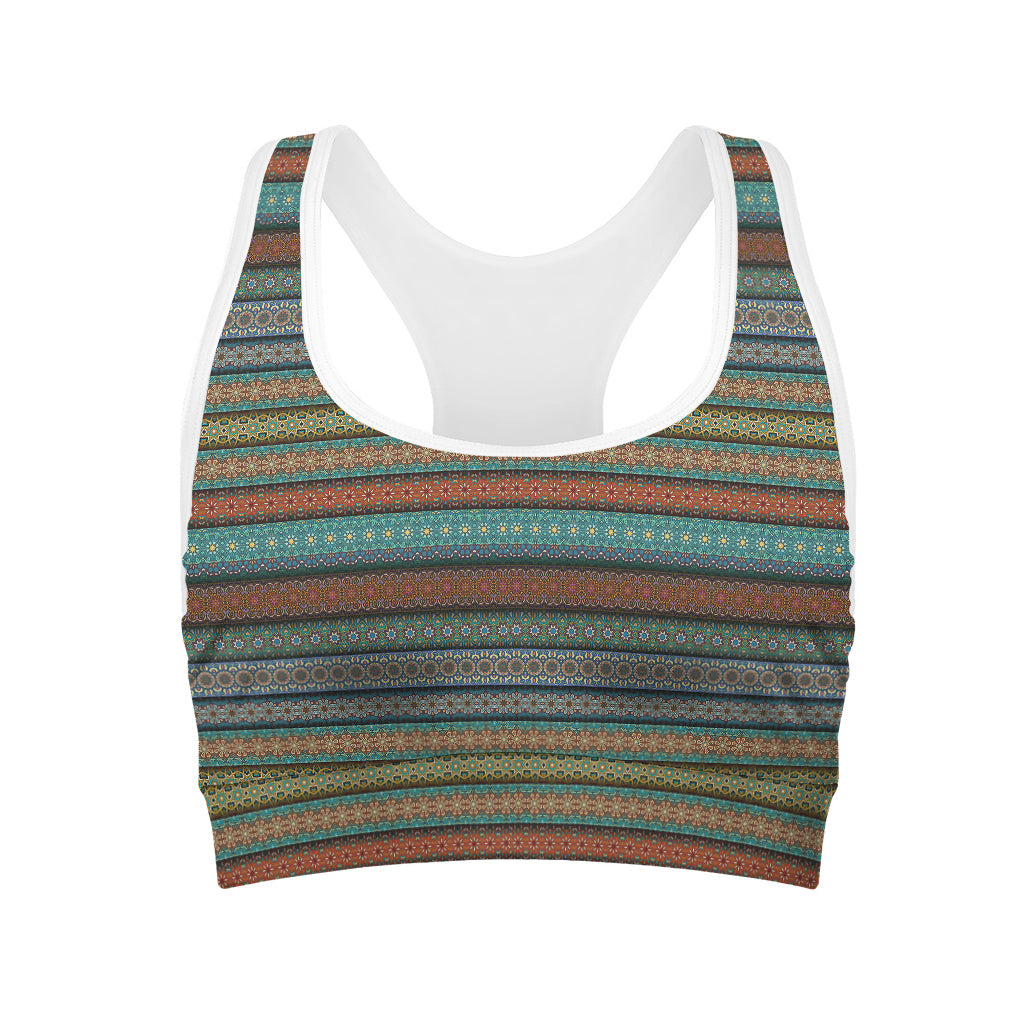 Indian Ethnic Pattern Print Women's Sports Bra