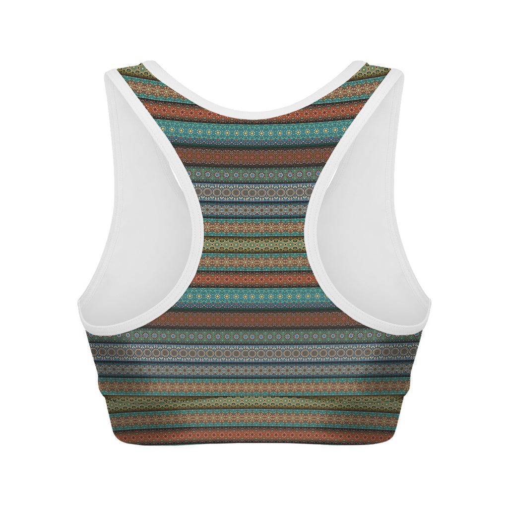 Indian Ethnic Pattern Print Women's Sports Bra