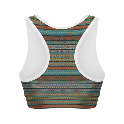 Indian Ethnic Pattern Print Women's Sports Bra