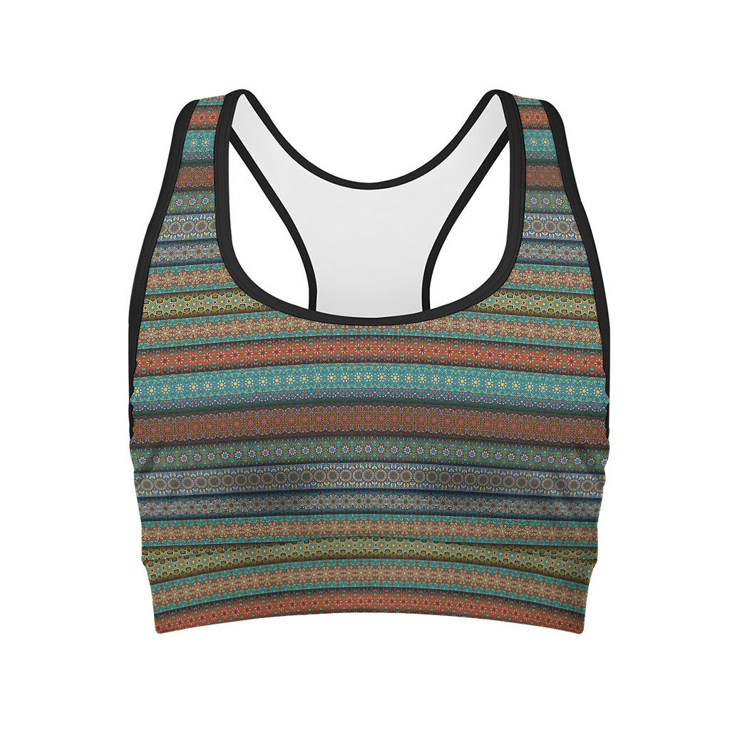 Indian Ethnic Pattern Print Women's Sports Bra