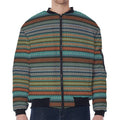 Indian Ethnic Pattern Print Zip Sleeve Bomber Jacket