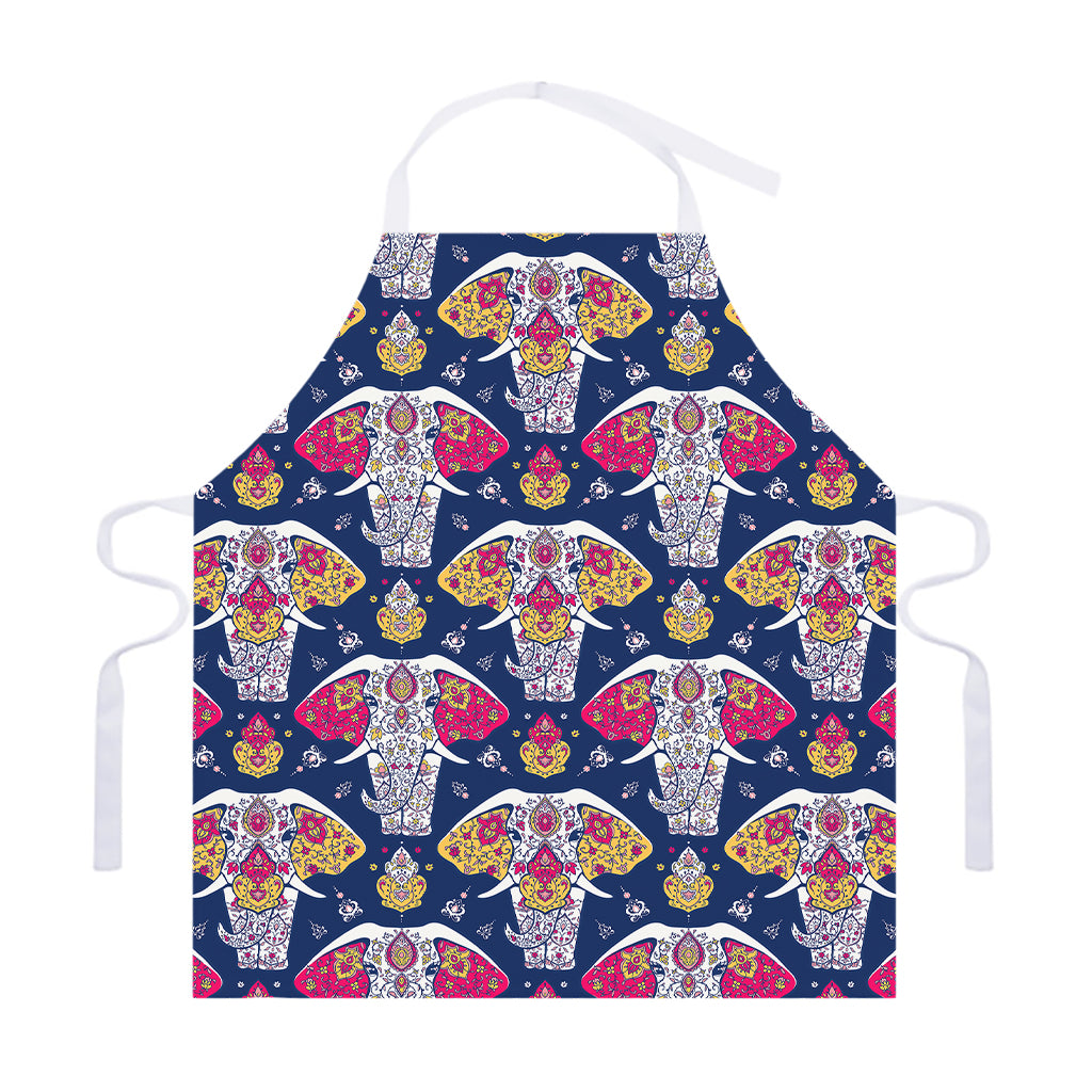 Indian Floral Elephant Pattern Print Adjustable Apron