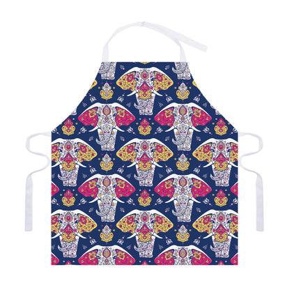 Indian Floral Elephant Pattern Print Adjustable Apron