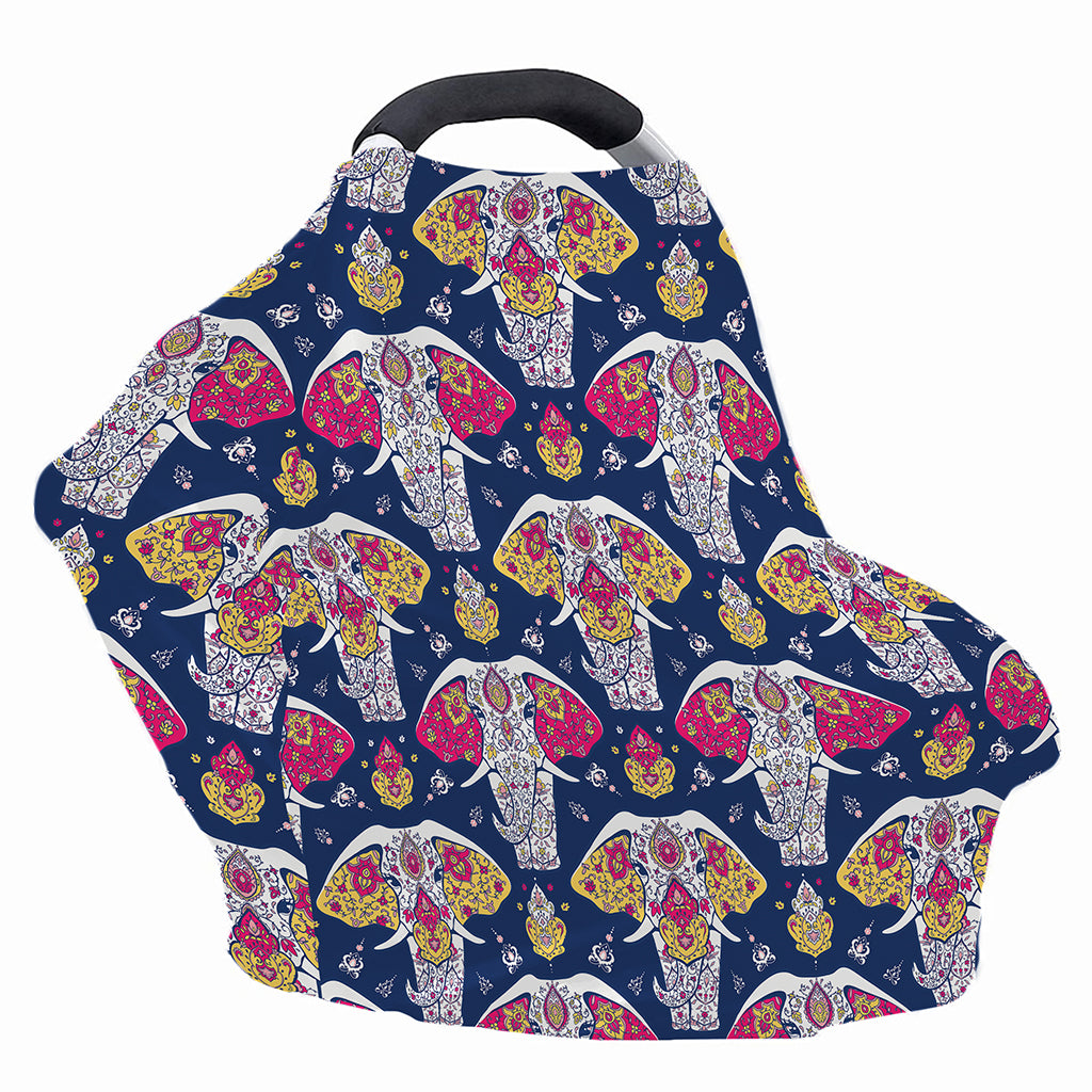Indian Floral Elephant Pattern Print Baby Seat Cover