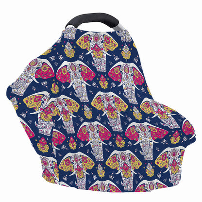 Indian Floral Elephant Pattern Print Baby Seat Cover
