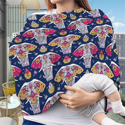 Indian Floral Elephant Pattern Print Baby Seat Cover