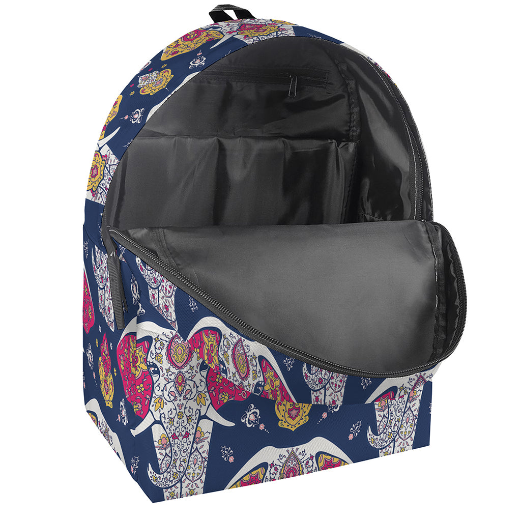 Indian Floral Elephant Pattern Print Backpack