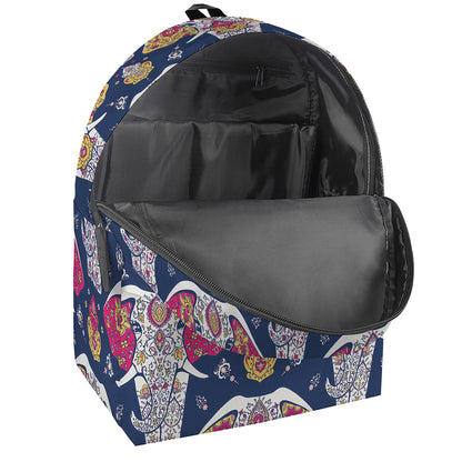 Indian Floral Elephant Pattern Print Backpack