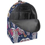 Indian Floral Elephant Pattern Print Backpack