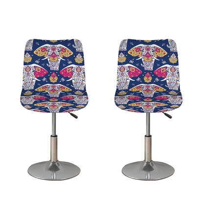 Indian Floral Elephant Pattern Print Bar Stool Covers