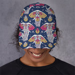 Indian Floral Elephant Pattern Print Baseball Cap