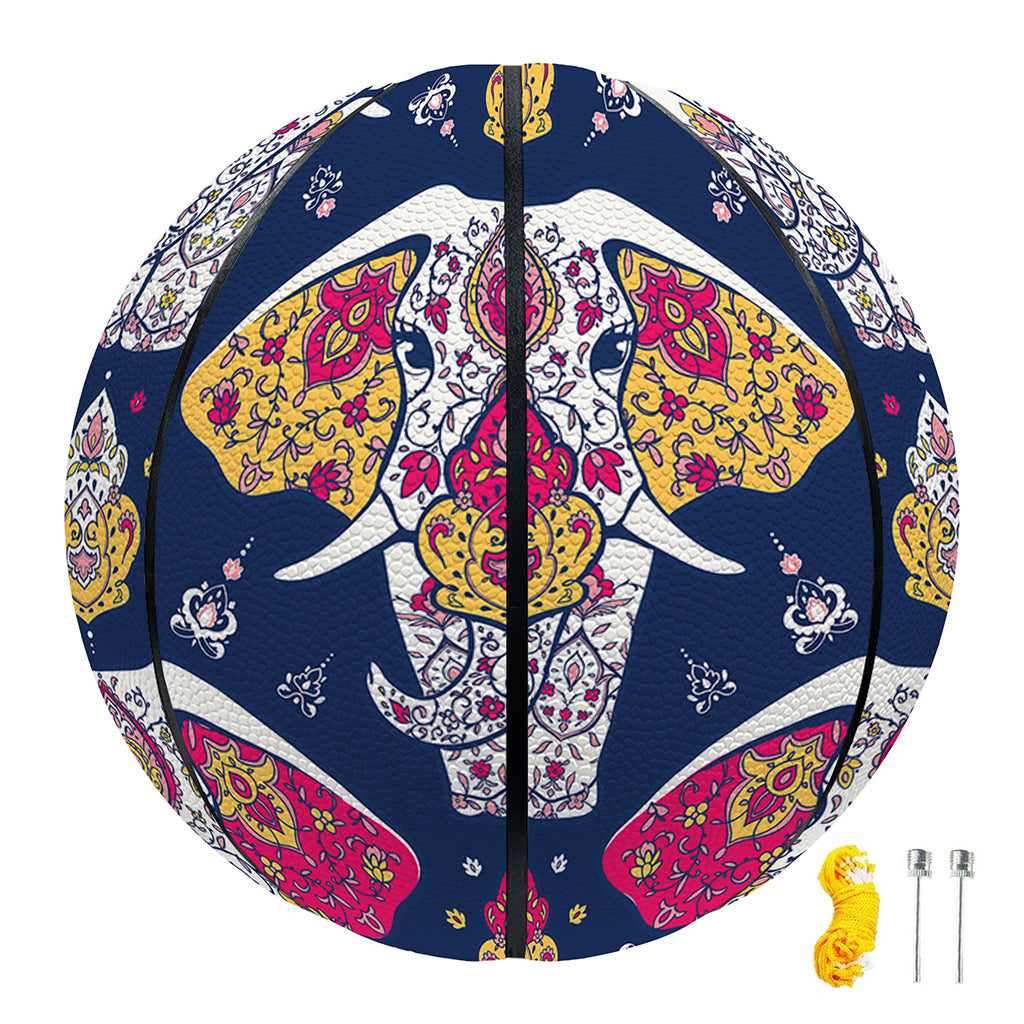 Indian Floral Elephant Pattern Print Basketball