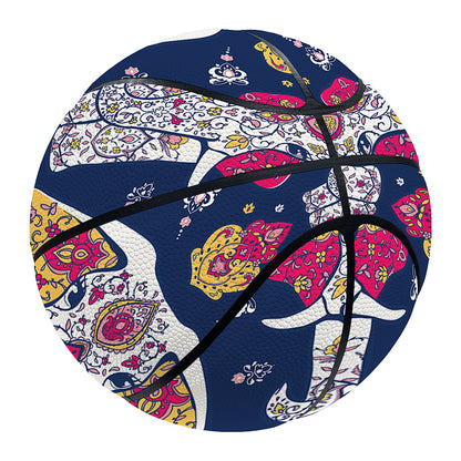 Indian Floral Elephant Pattern Print Basketball