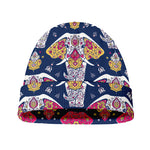Indian Floral Elephant Pattern Print Beanie