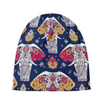 Indian Floral Elephant Pattern Print Beanie