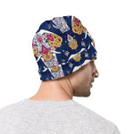Indian Floral Elephant Pattern Print Beanie