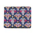 Indian Floral Elephant Pattern Print Bifold Wallet