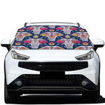 Indian Floral Elephant Pattern Print Car Windshield Snow Cover