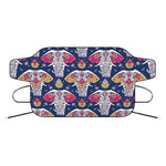 Indian Floral Elephant Pattern Print Car Windshield Snow Cover