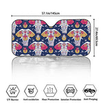 Indian Floral Elephant Pattern Print Car Windshield Sun Shade