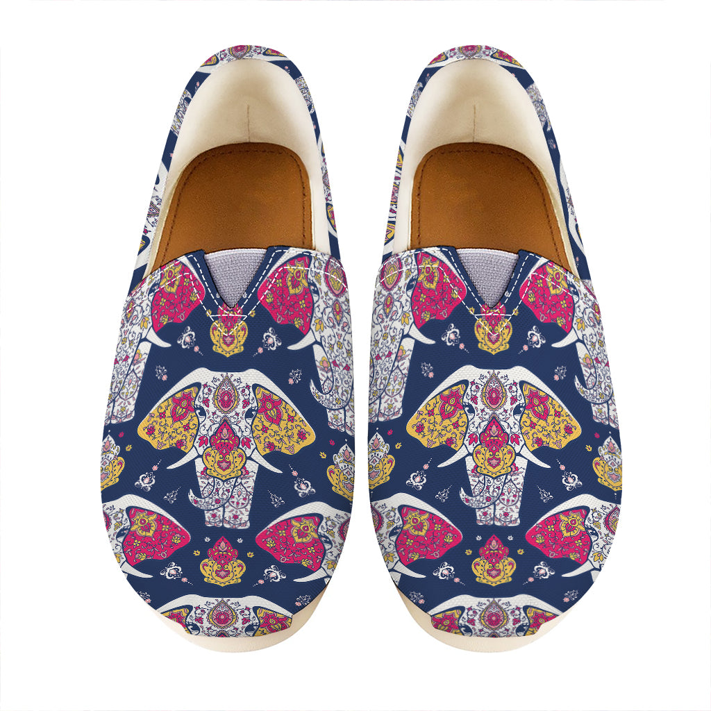 Indian Floral Elephant Pattern Print Casual Shoes