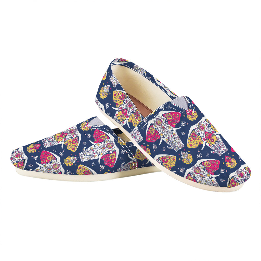 Indian Floral Elephant Pattern Print Casual Shoes