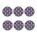 Indian Floral Elephant Pattern Print Coaster Set