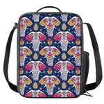Indian Floral Elephant Pattern Print Crossbody Lunch Bag