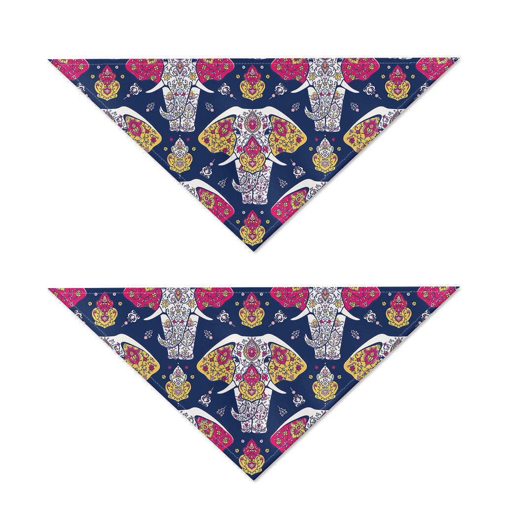 Indian Floral Elephant Pattern Print Dog Bandana